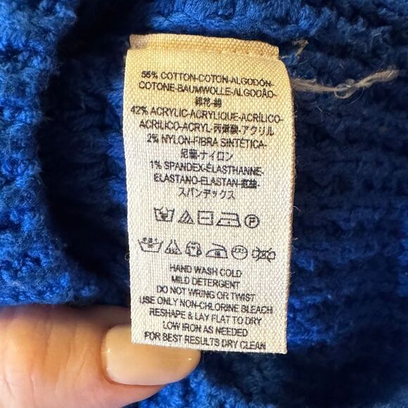 FREE PEOPLE Park City Pullover Sweater Blue Women’s Size Medium - Picture 7 of 7